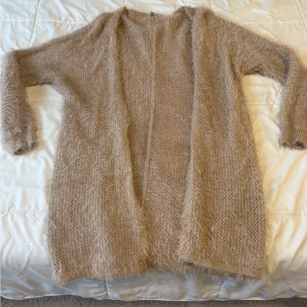 Charlotte Russe Fuzzy Light Pink Cardigan